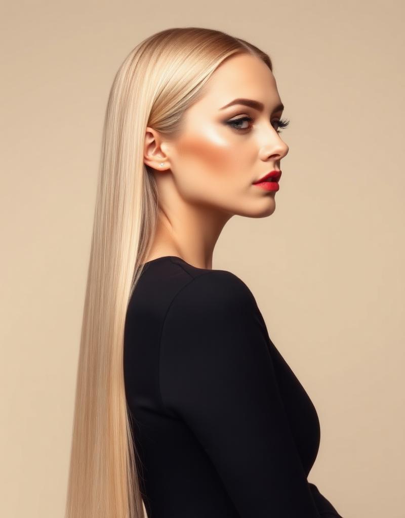 Sleek smooth blonde hair result